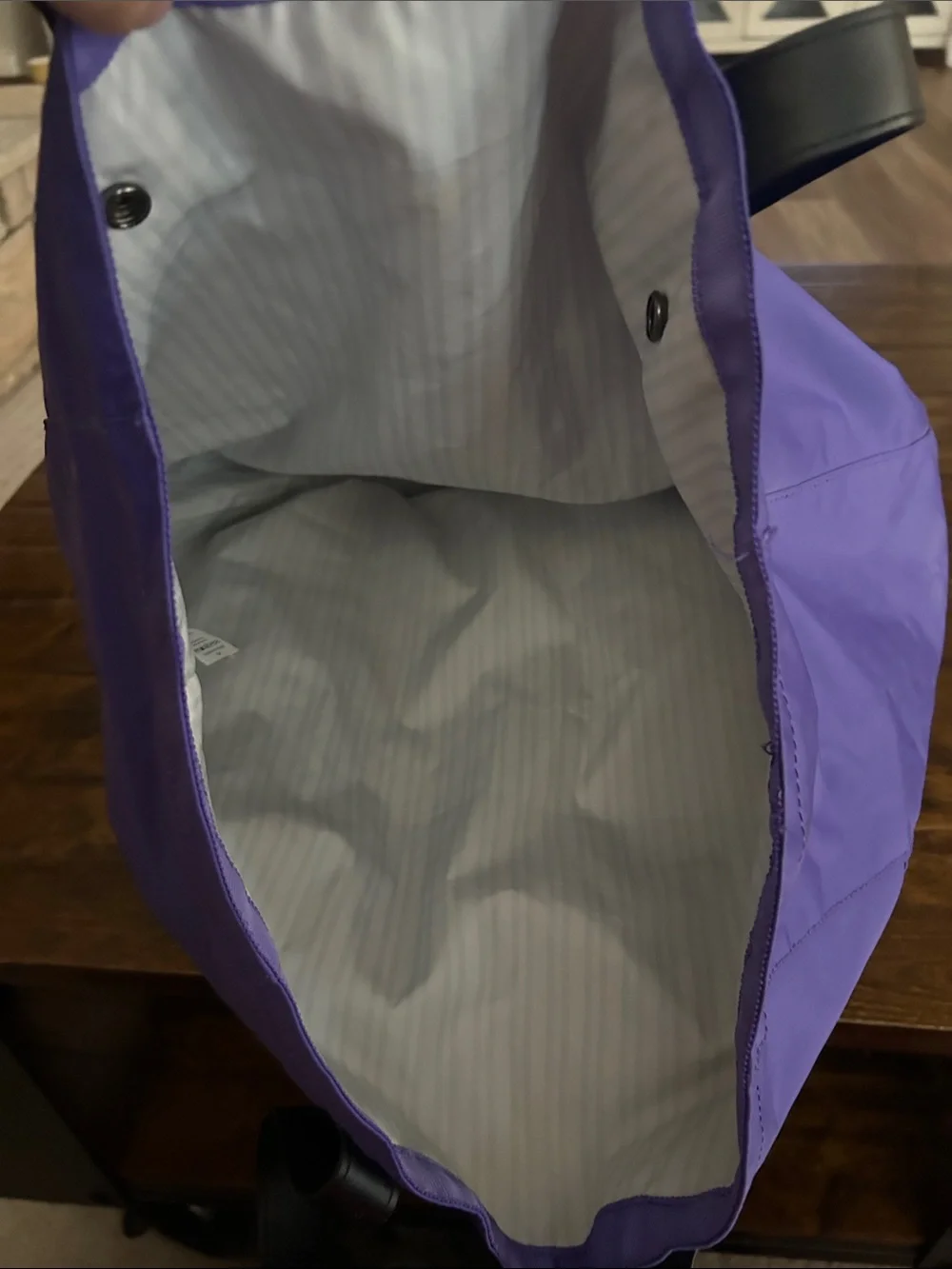 lululemon athletica Purple Nylon Tote Shoulder Bag with Black Handles